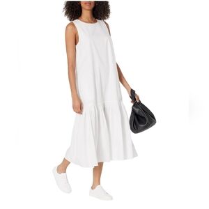 The Drop Ilana Loose Sleeveless Wide-hem Poplin Maxi Size Large White